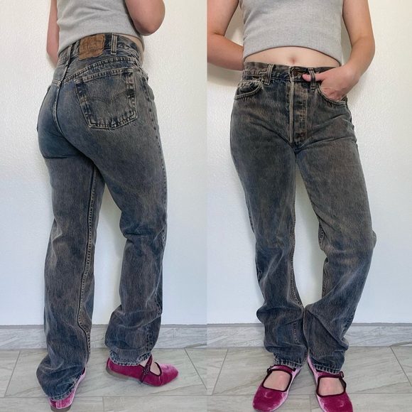 Levi’s | Vtg 80s Button-Fly 501s Acid Washed Straight Leg High-Rise Jeans | 1981 - Picture 1 of 17